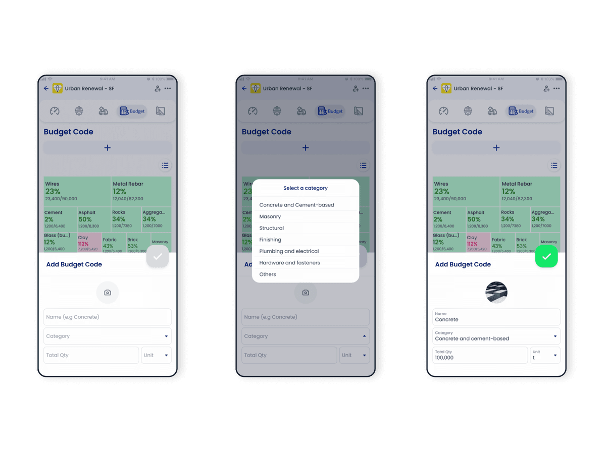 GoBuid Setup And Track Project Budget interface