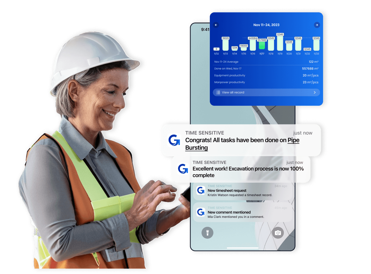 Image illustrating Stay informed, track progress, and achieve remarkable results with GoBuid's IT asset management software, maintenance management system, and geofence technology