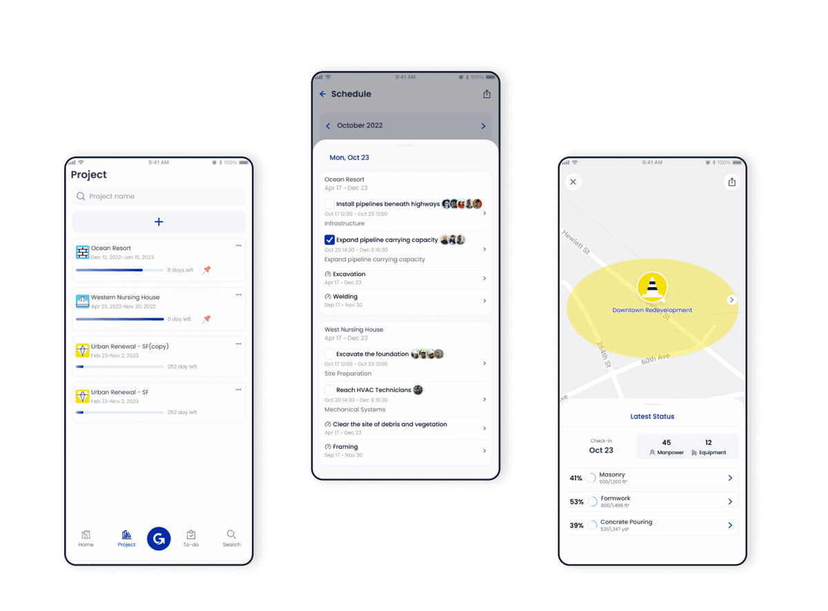 GoBuid Scheduling And Progress Tracking interface