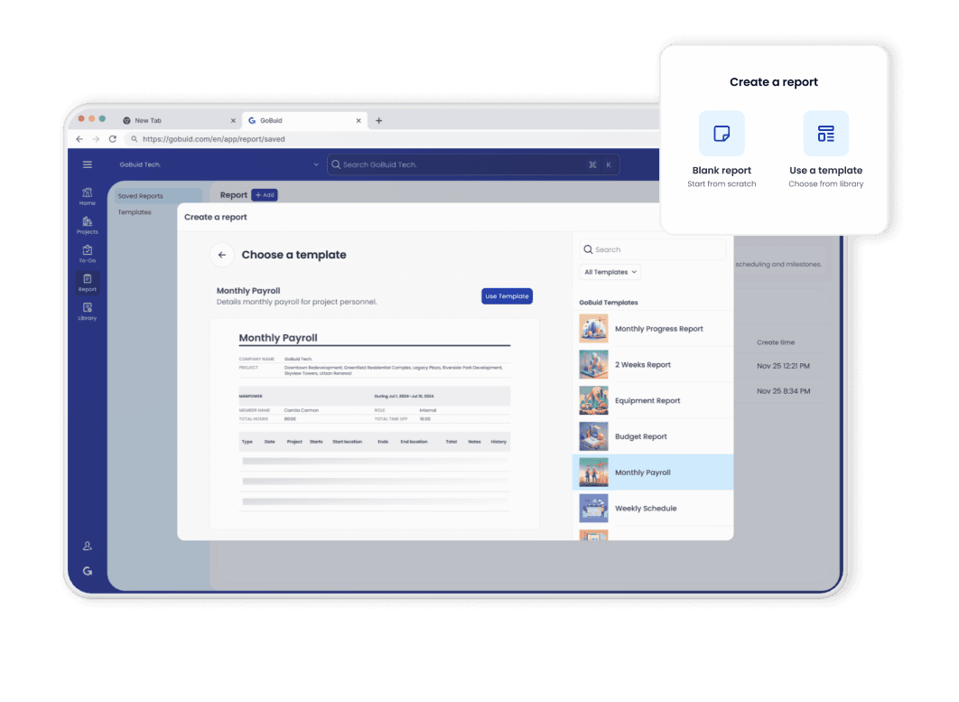 GoBuid featureMainContentReportSubTitle2 interface