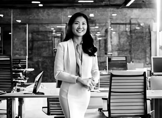 Portrait of Jamie Wang, CEO of Pennant Roofing Company